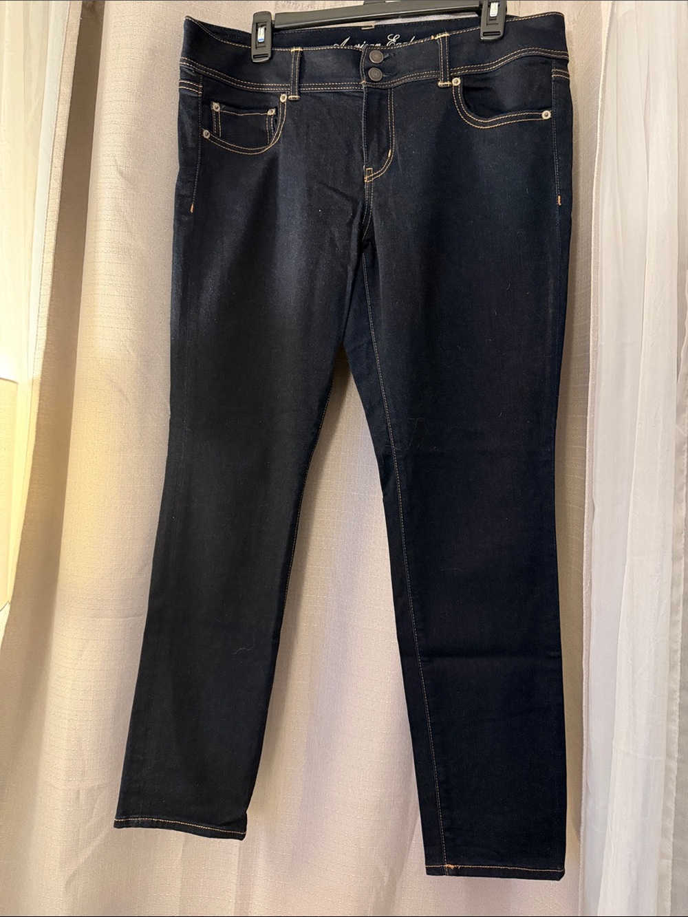 American Eagle Outfitters Dark Blue Stretch Skinny Jeans